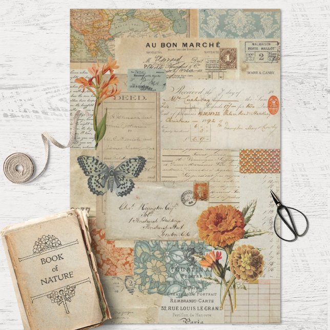 Vintage Ephemera Collage Decoupage Tissue Paper (Creator Uploaded)