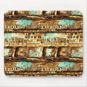 Vintage Ephemera Collage of Old Banknotes Mouse Pad