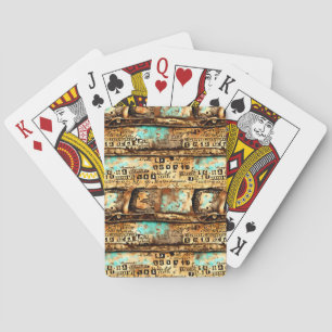 Vintage Ephemera Collage of Old Banknotes Playing Cards