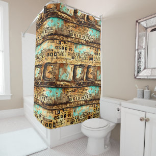 Vintage Ephemera Collage of Old Banknotes Shower Curtain