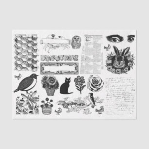 Vintage Ephemera Decoupage or Collage paper