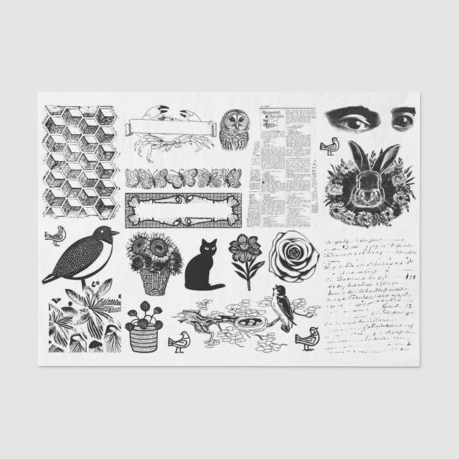 Vintage Ephemera Decoupage or Collage paper (Front)