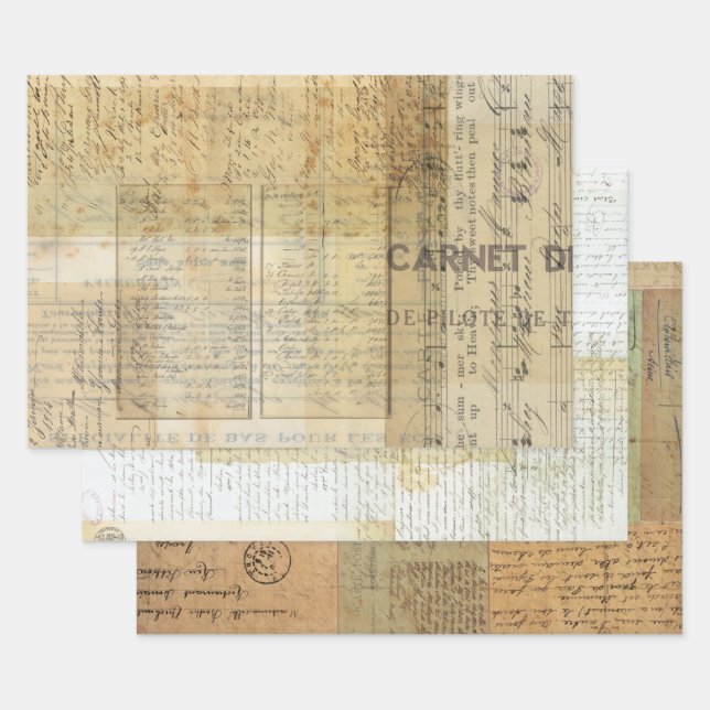 Vintage Ephemera Decoupage/Wrap Sheet Set (Set)