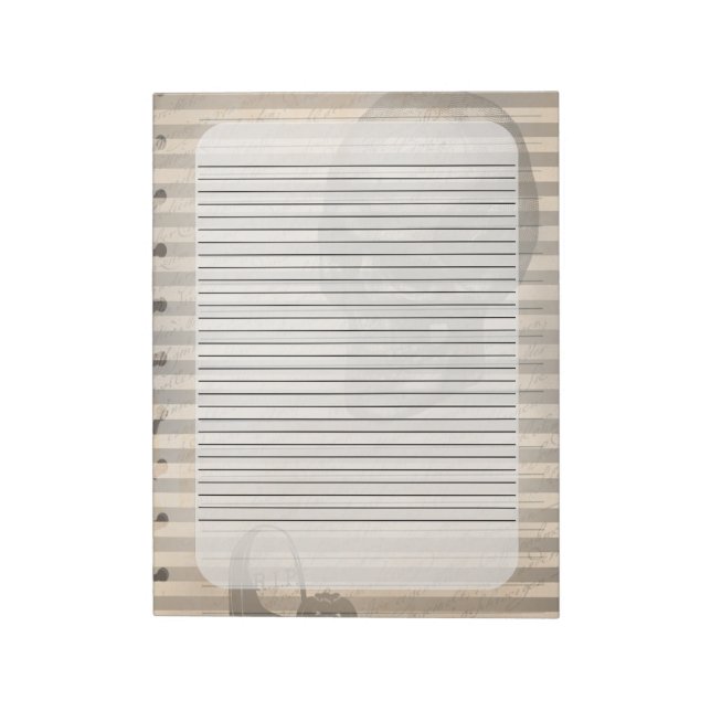 Vintage Ephemera Halloween Skull Ghost Notepad (Rotated)