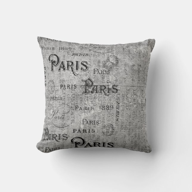 Vintage Ephemera Paris Cushion (Front)