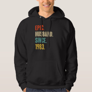 Vintage Epic Husband Since 1983 39th Wedding Anive Hoodie