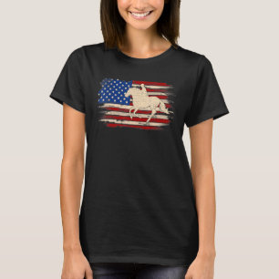Vintage Equestrian American Flag Horse  1 T-Shirt