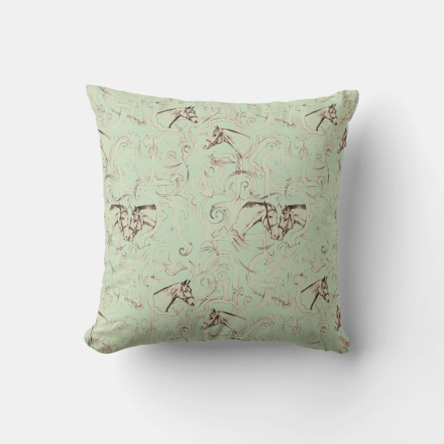 Vintage Equestrian Pillow (Front)