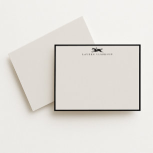 Vintage Equestrian Rider Stationery Note Card