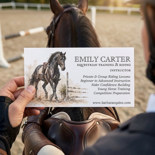 Vintage Equestrian Training Riding Business Card (Creator Uploaded)