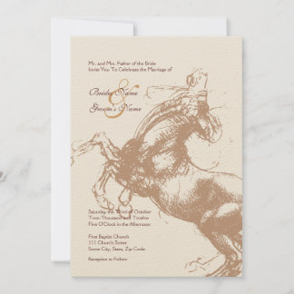 Vintage Equestrian Wedding Invitation