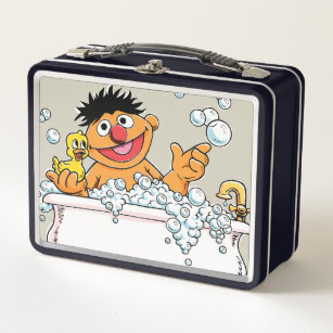 Vintage Ernie in Bathtub Metal Lunch Box