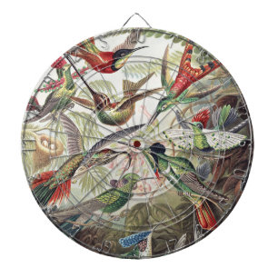Vintage Ernst Haeckel Colourful Hummingbird Poster Dartboard