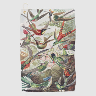 Vintage Ernst Haeckel Colourful Hummingbird Poster Golf Towel