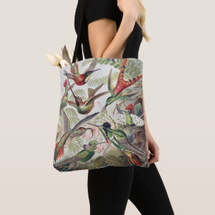 Vintage Ernst Haeckel Colourful Hummingbird Poster Tote Bag