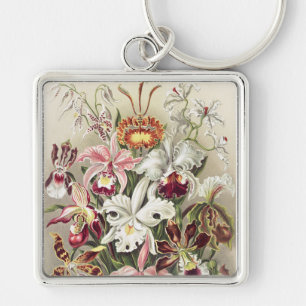 Vintage Ernst Haeckel Orchid Botanical Print Key Ring