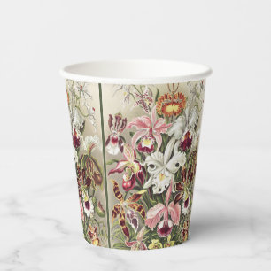 Vintage Ernst Haeckel Orchid Botanical Print Paper Cups