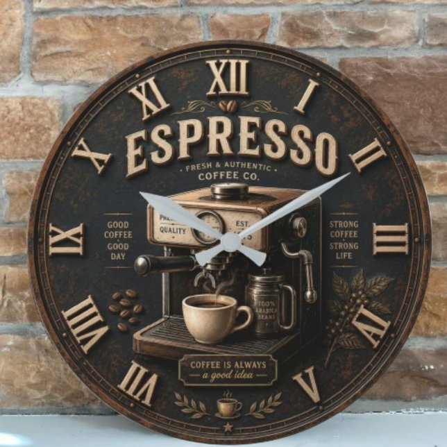 Vintage Espresso Coffee Machine  Large Clock (Creator Uploaded)