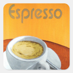 Vintage Espresso Coffee Square Sticker