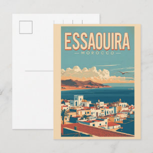 Vintage ESSAOUIRA city medina Morocco travel Postcard