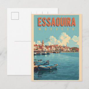 Vintage ESSAOUIRA city medina Morocco travel Postcard