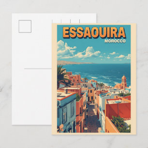 Vintage ESSAOUIRA city medina Morocco travel Postcard