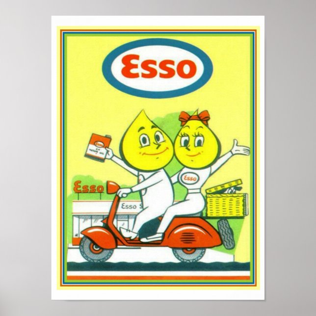 Vintage Esso Gasoline Advertisement 12 x 16 Poster (Front)