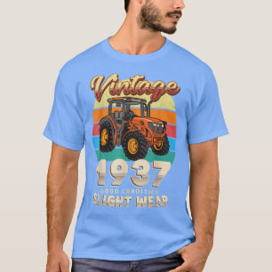 Vintage Est 1937 Farmer Tractor 85th Birthday 85 Y T-Shirt