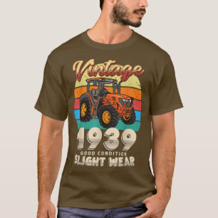 Vintage Est 1939 Farmer Tractor 83rd Birthday 83 Y T-Shirt
