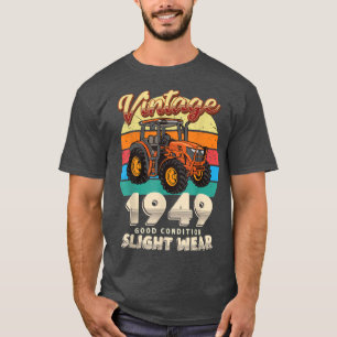 Vintage Est 1949 Farmer Tractor 73rd Birthday 73 Y T-Shirt