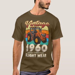 Vintage Est 1960 Farmer Tractor 62nd Birthday 62 Y T-Shirt