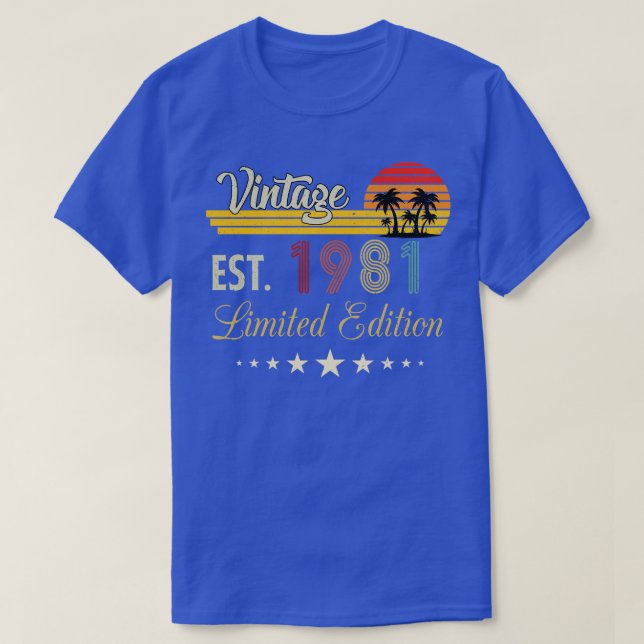 Vintage Est 1981 Limited Edition Birthday T-Shirt (Design Front)