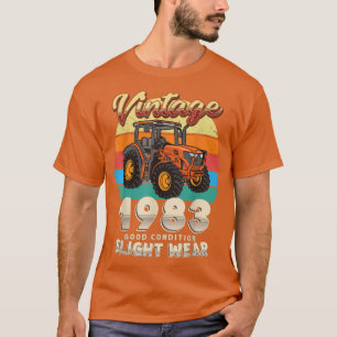 Vintage Est 1983 Farmer Tractor 39th Birthday 39 Y T-Shirt