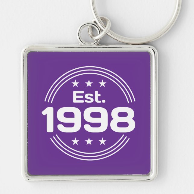 Vintage Est. 1998 Limited Edition Text Key Ring (Front)