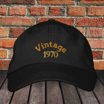 VINTAGE est. 19xx embroidered baseball cap /b'days<br><div class="desc">Embroidered Hats: Classic birthday fashion baseball cap with text "VINTAGE" and Est. 19xx year - for the birthday boy / girl,  anniversary celebrations,  wedding anniversary / party hat</div>