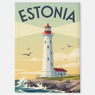 Vintage Estonia Lighthouse Travel Magnet
