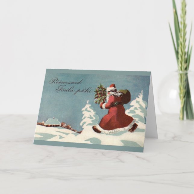 Vintage Estonian Christmas Greeting Card (Front)