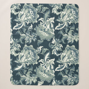 Vintage ethnic floral seamless pattern. folkloric sherpa blanket