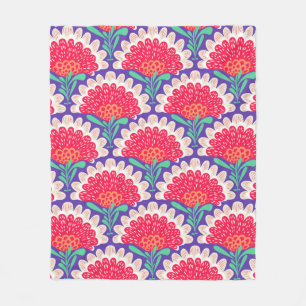 Vintage ethnic pattern with flowers. Floral design Fleece Blanket