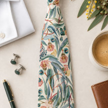Vintage Eucalyptus Botanical Tie