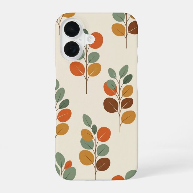 Vintage Eucalyptus Leaf Pattern  iPhone 16 Case (Back)