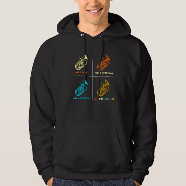 Vintage Euphonium Player brass Orchestra Hoodie (Front)