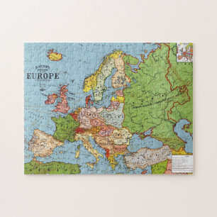 Vintage Europe 20th Century General Map Jigsaw Puzzle