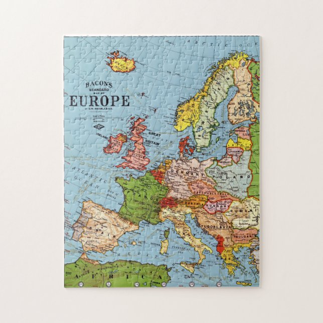 Vintage Europe 20th Century General Map Jigsaw Puzzle (Vertical)