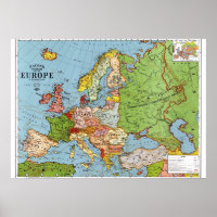 Vintage Europe 20th Century General Map