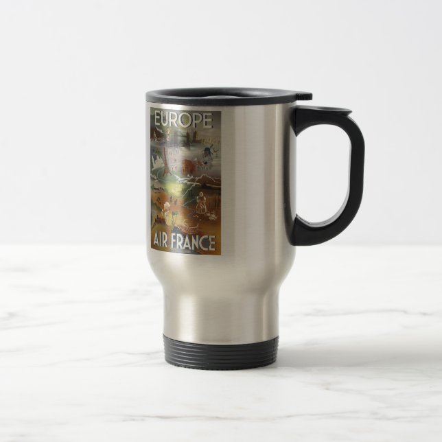 Vintage Europe Air Travel Ad Mug (Right)