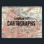 Vintage European City Cartographs Calendar<br><div class="desc">This is a calendar that consists of 12 vintage european city cartographs.</div>