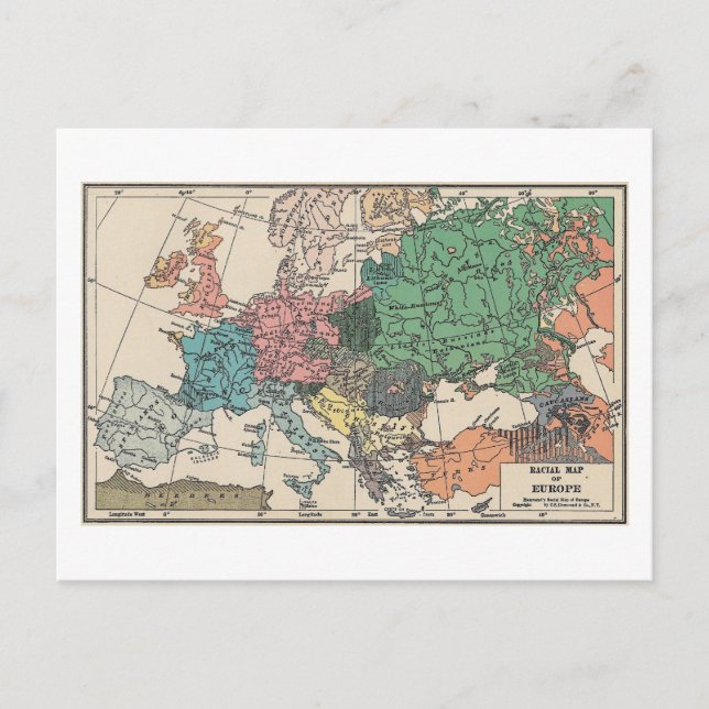 Vintage European Travel Map  Holiday Postcard (Front)