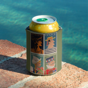 Vintage European Travel Posters Collection Cooler 