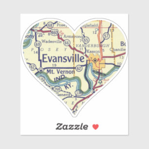 Vintage Evansville IN Map